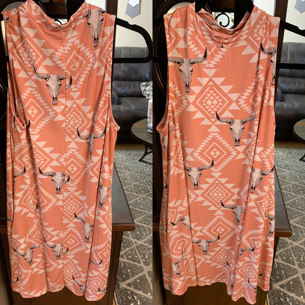 Berry N Cream western style slip dress (L).